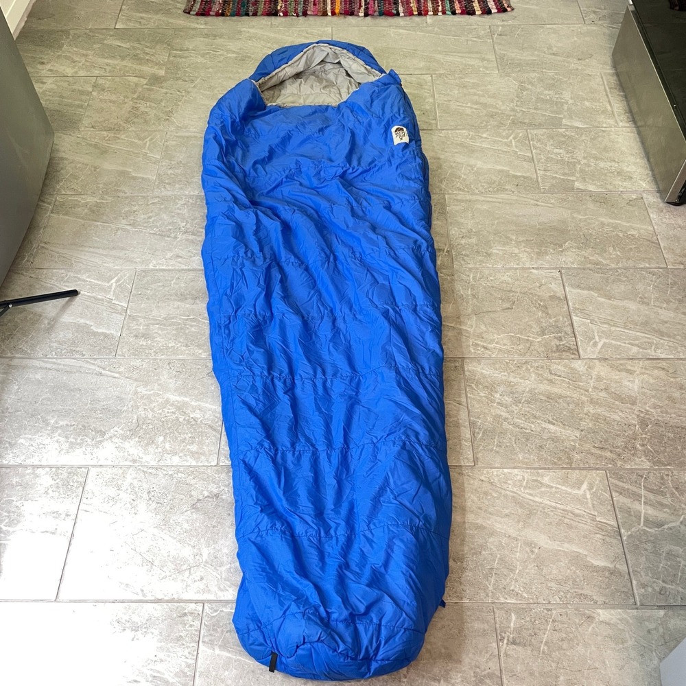 VTG The North Face Cats Meow Sleeping Bag 20F Blue Regular LH Made in USA 31x85